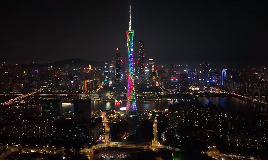 广州美景广州塔夜晚景色短视频素材
