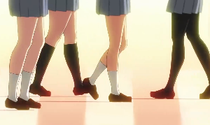 卡通动漫日本女学生穿校服的学生美腿大长腿视频素材