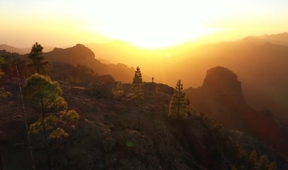 夕阳群山治愈系美景励志视频素材