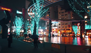 城市中心繁华地带街景混剪视频素材