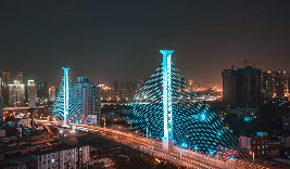 郑州美景夜晚航拍短视频素材