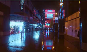 卡点混剪日本晚上夜景走路视角视频素材