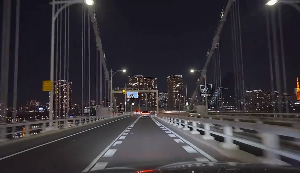 高架桥夜间美景开车视频素材