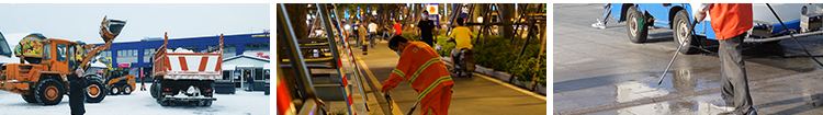 城市环卫工人洒水清扫清洁垃圾车绿化道路劳动者保洁街道视频素材插图10