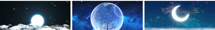 唯美明月光云端夜色夜空月亮圆月星星空白月光大屏幕LED视频素材插图10
