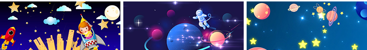卡通儿童星空星球星系地球宇宙火箭太空动态舞台LED背景视频素材插图10