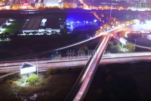 立交桥夜晚美景快速车流视频素材