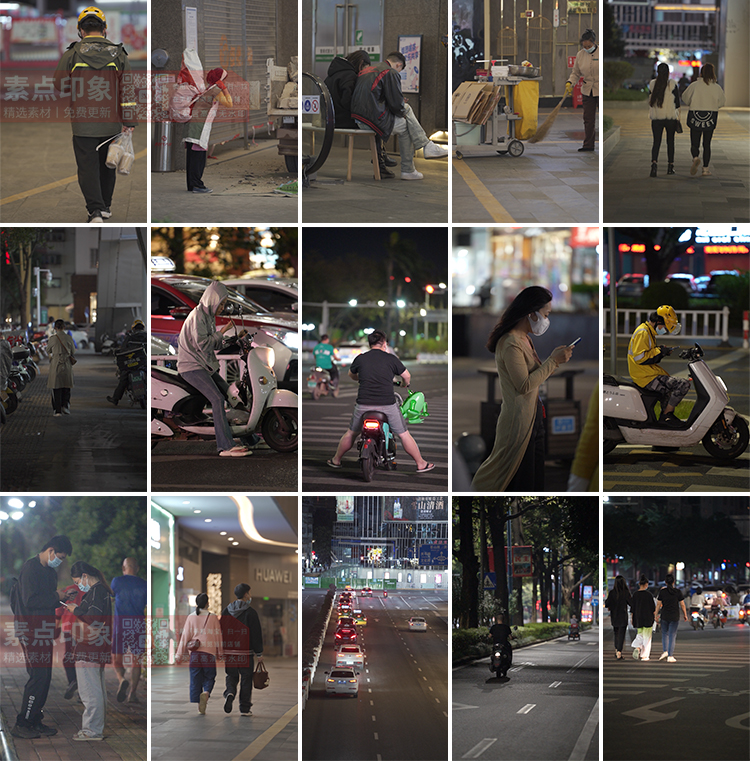 城市夜景夜晚人物情感孤独街景街拍人流治愈系抖音高清短视频素材插图16