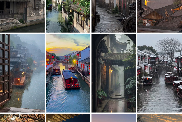 江南水乡水巷街道古镇古风古朴唯美意境建筑实拍旅游风景视频素材插图16