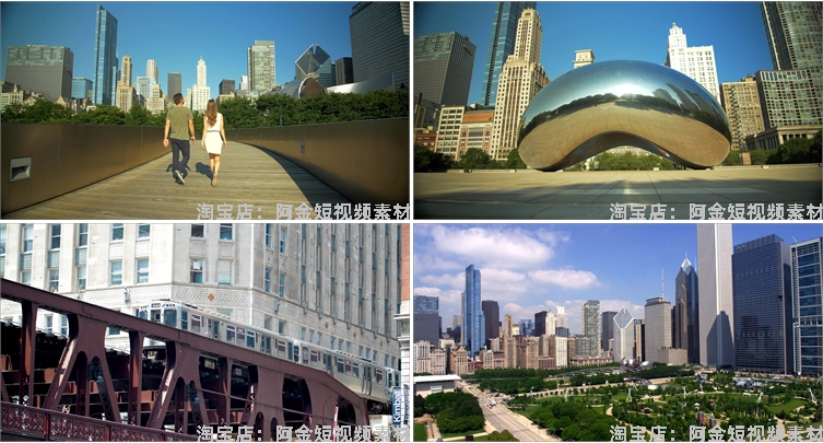 4K国外美国芝加哥城市建筑景点风光航拍夜景风景素材高清旅游视频插图4