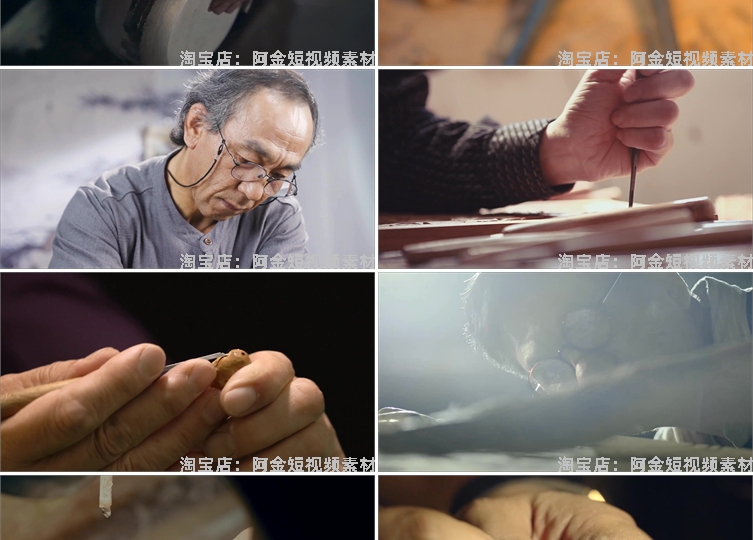 传统手工艺雕刻非遗木雕石雕匠人抖音视频自媒体高清实拍素材剪辑插图4