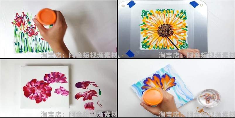 国外手工艺拉线漆画工艺解压高清横屏小说推文素材短视频剪辑引流插图3