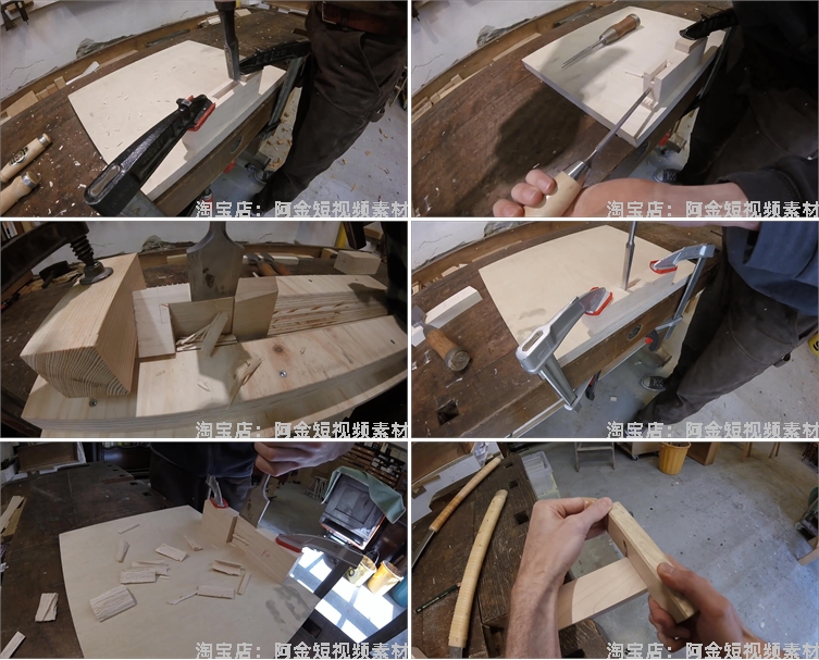 横屏国外木工榫卯制作拼接手工diy解压视频高清小说推文素材引流插图3