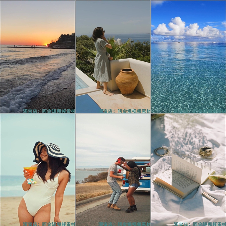夏天夏日小清新风格假日海滩唯美自然风景短视频高清实拍素材剪辑插图5