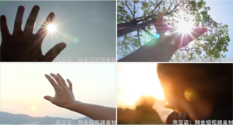 阳光穿透过手指唯美夕阳情感人物抖音视频自媒体高清实拍素材剪辑插图4