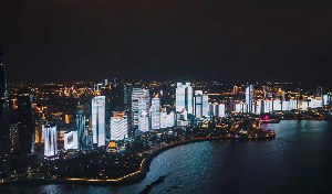 航拍青岛夜景短视频素材