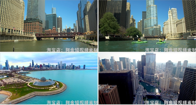 4K国外美国芝加哥城市建筑景点风光航拍夜景风景素材高清旅游视频插图3