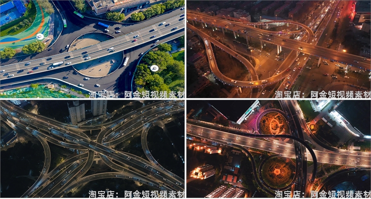 4K立交桥高架大桥车流城市道路航拍延时抖音视频高清实拍素材剪辑插图3