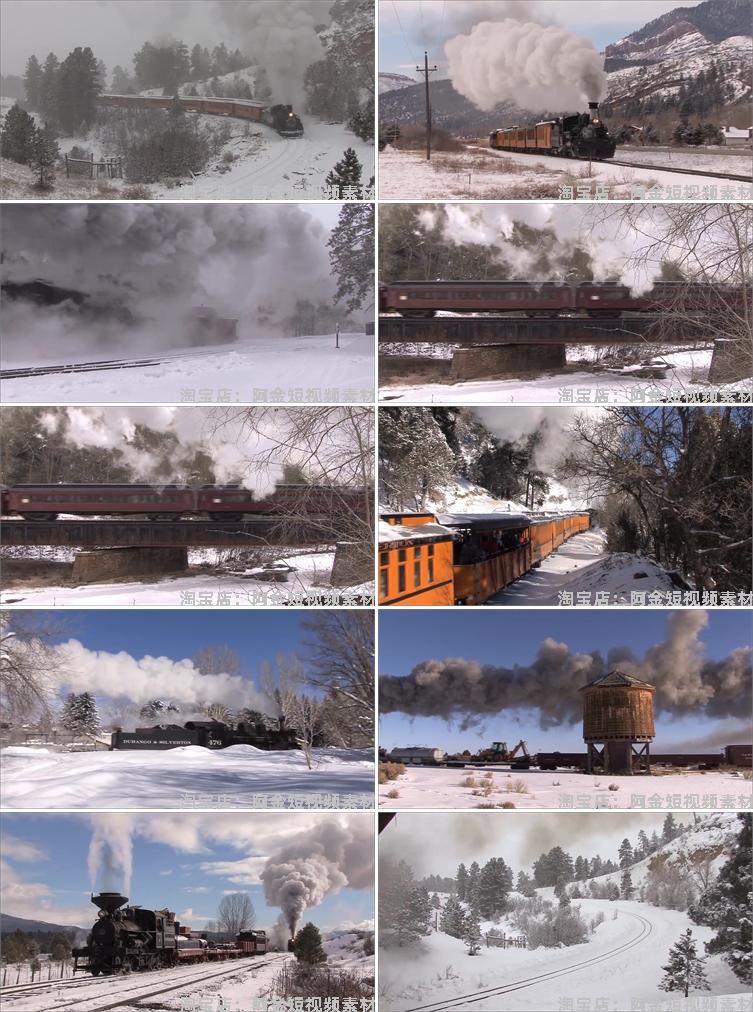 火车铁路雪景雪国列车行驶风景素材高清旅游自然治愈系短视频背景插图3