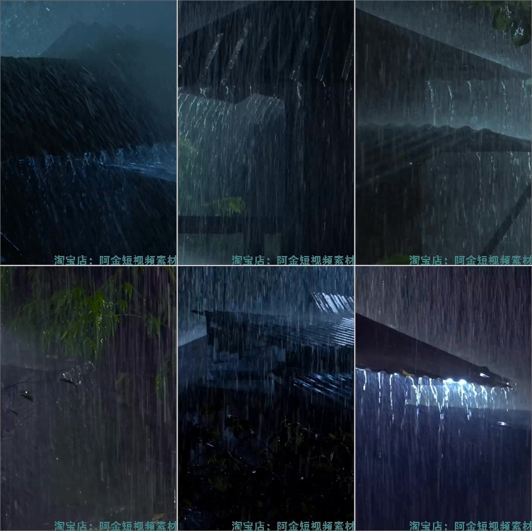 竖屏下雨天打雷听雨声暴雨治愈直播高清解压短视频小说推文素材插图3