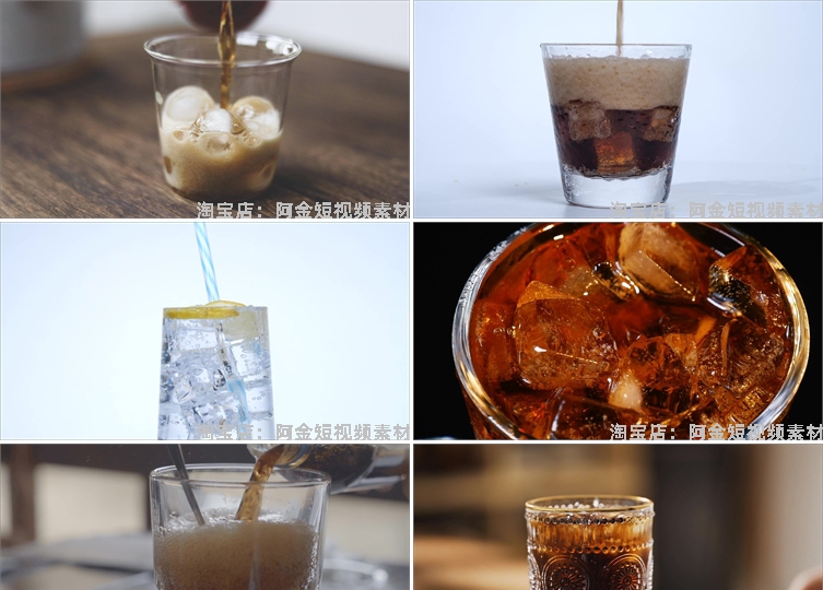 碳酸汽水饮料冒气泡可乐雪碧冰水饮品抖音短视频高清实拍素材剪辑插图3