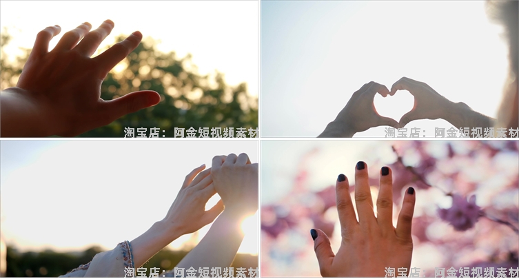 阳光穿透过手指唯美夕阳情感人物抖音视频自媒体高清实拍素材剪辑插图3