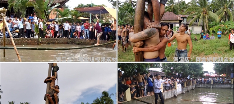 越南爬杆夺宝夺旗趣味新奇特国外高清解压中视频小说推文素材直播插图3