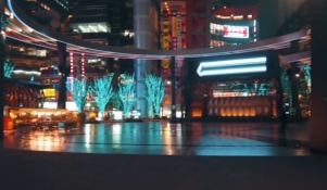 日本银座夜晚美景走路视角视频素材