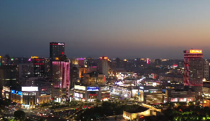 航拍城市夜景宁波美景短视频素材