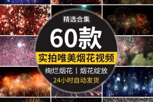 新年烟花燃放绽放实拍唯美浪漫夜景夜空绚烂喜庆礼花庆祝视频素材