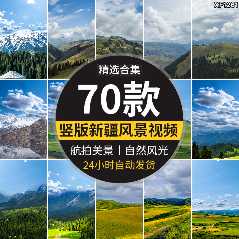 竖屏航拍新疆自然风光风景大草原山脉沙漠自然景色雪山短视频素材插图