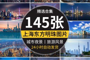 上海东方明珠夜景建筑摄影旅游风景照片JPG高清海报设计图片素材