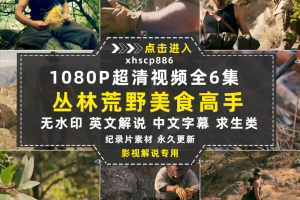 探索频道荒野美食纪录片丛林野食王中视频自媒体解说高清视频素材