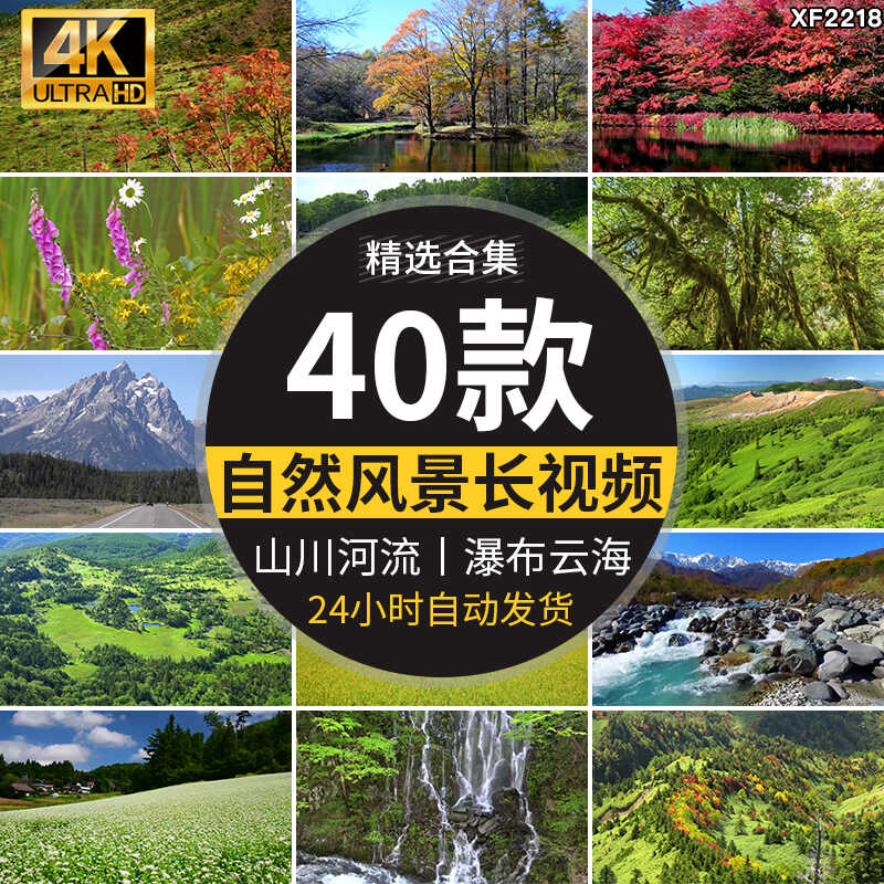 4K山川河流瀑布湖泊云海花朵花草植物自然风景实拍高清长视频素材插图