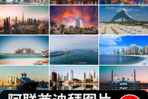 阿联酋迪拜城市建筑风光夜景街道帆船酒店旅游风景ps设计图片素材
