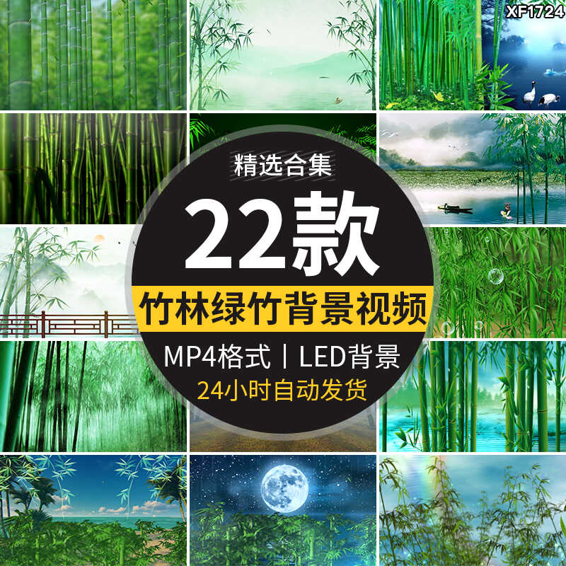 竹林竹子绿竹水墨山水古风苗族山歌傣族舞蹈舞台LED背景视频素材插图