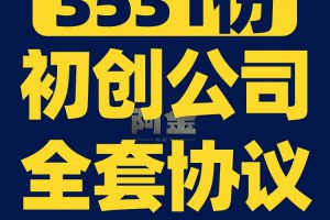 初创公司企业全套资料协议商业计划书章程合伙人章程合同范文范本