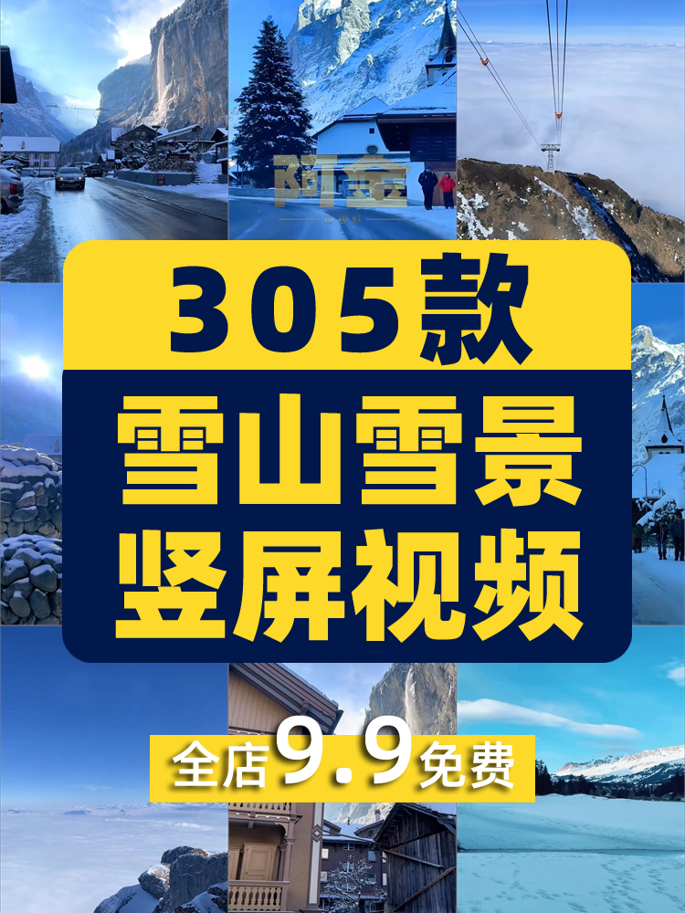 国外雪山雪景下雪走拍竖屏风景素材高清旅游自然唯美治愈系短视频插图