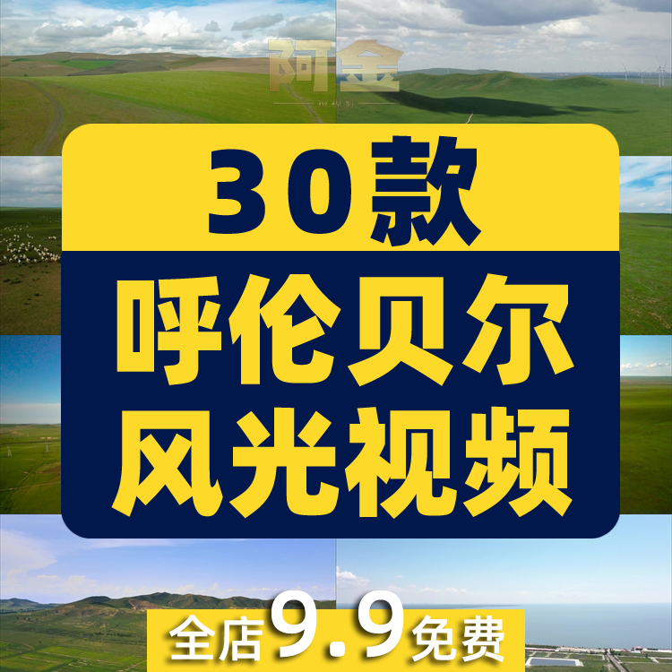 内蒙古呼伦贝尔蓝天白云风光大草原羊群风景素材航拍旅游短视频插图