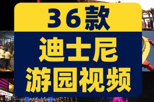 上海迪士尼游乐园实景高清灯光秀放烟花表演城堡实拍夜景视频素材