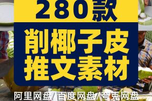 竖屏椰子去皮砍切椰子解压视频减压高清自媒体短视频小说推文素材