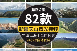 新疆天山风光天池景区湖泊雪山风景点山脉云海森林高清短视频素材