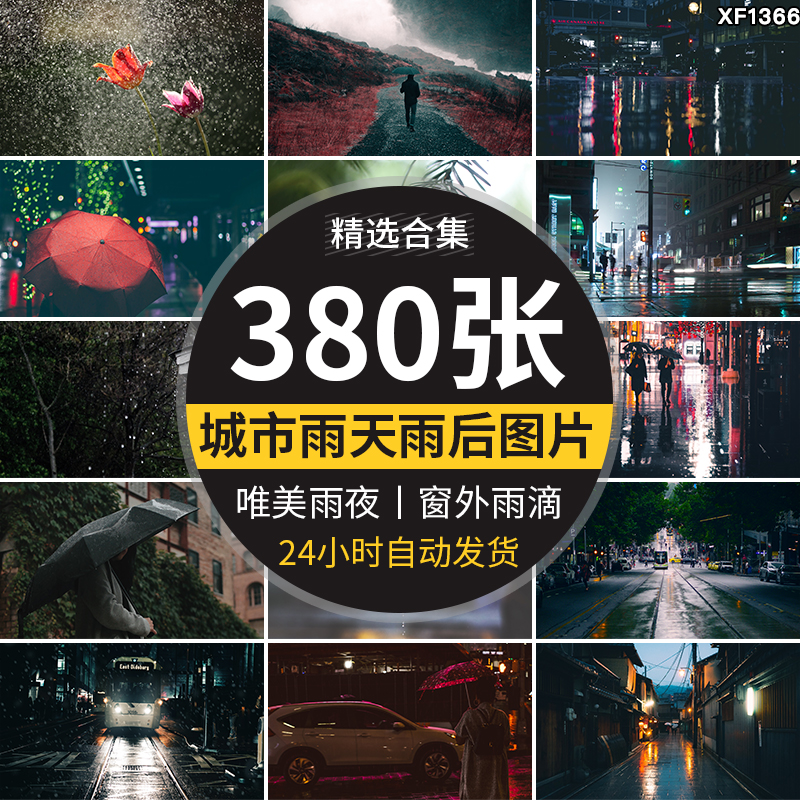 下雨天城市雨夜街景夜晚孤独情感窗户外玻璃雨滴唯美雨后图片素材插图
