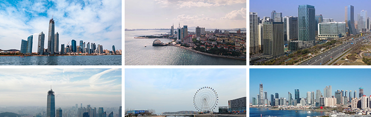 山东青岛城市建筑风光CBD夜景栈桥旅游五四广场地标航拍视频素材插图14