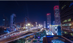 灯火璀璨的城市夜间夜晚车流视频素材