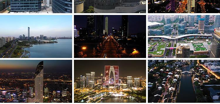 苏州城市建筑园林风景点旅游东方之门航拍延时CBD夜景短视频素材插图11