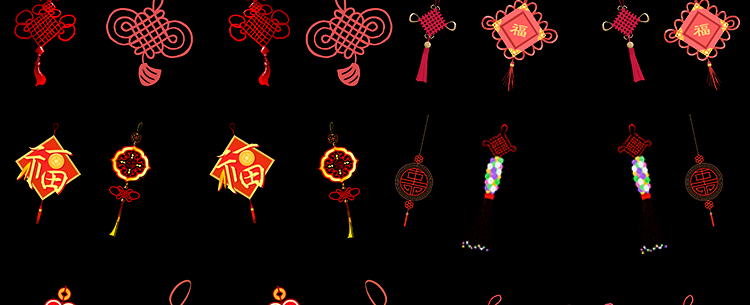 中国结吉祥如意红色喜庆福字旋转透明通道ae_pr合成动画视频素材插图11
