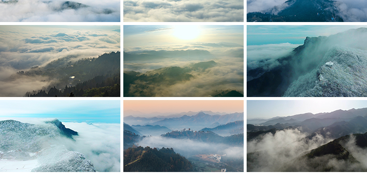 大山高山云海云雾翻滚清晨日出日落云层自然风光风景高清视频素材插图11