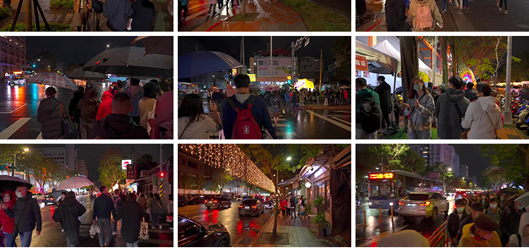 台湾台北城市走拍夜景白天漫步街道人流车流街拍视角街景视频素材插图9