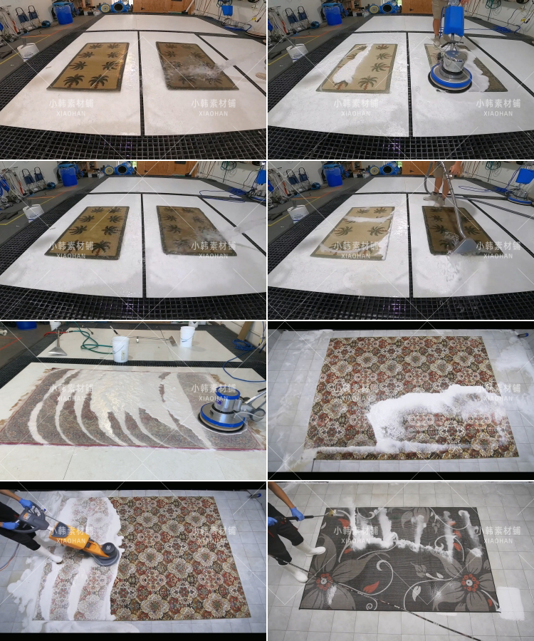 手工清洗毛地毯视觉极度舒适减压解压洁癖高清视频素材自媒体素材插图11
